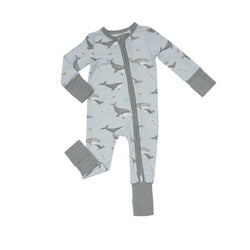 Bamboo Romper - Grey Whales
