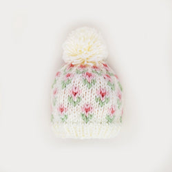 Bitty Blooms Knit Beanie Hat