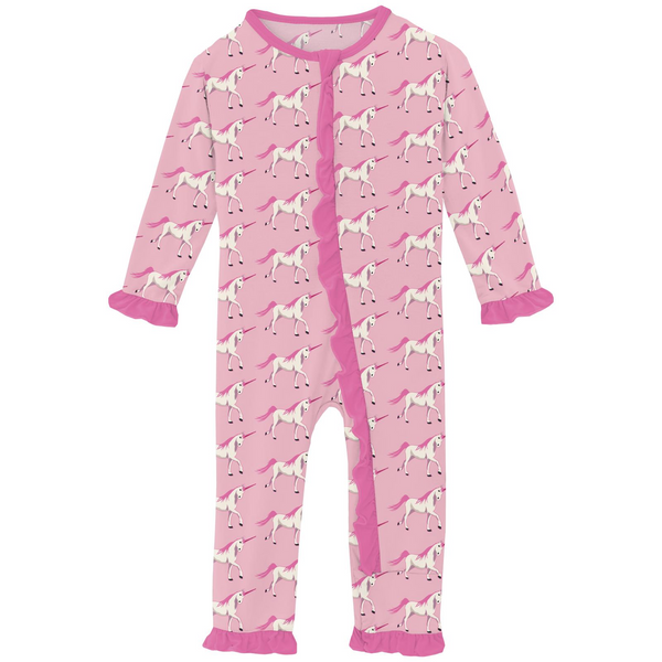 Ruffle Coverall (Zipper) - Cake Pop Unicorn