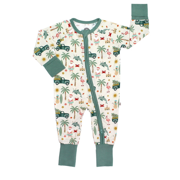 Coastal Christmas Convertible Bamboo Zippy Pajama