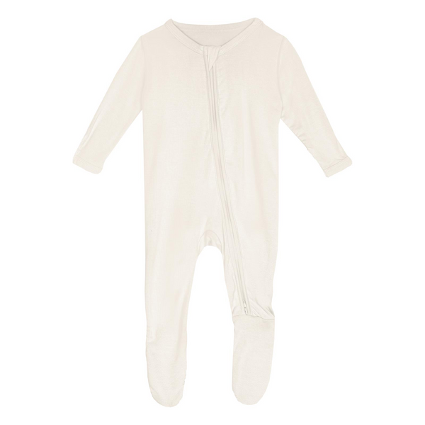 Footie - Natural (Zipper)