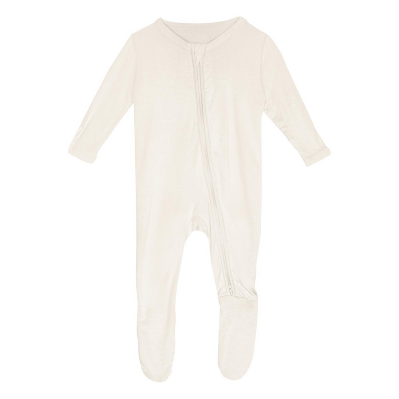 Footie - Natural (Zipper)