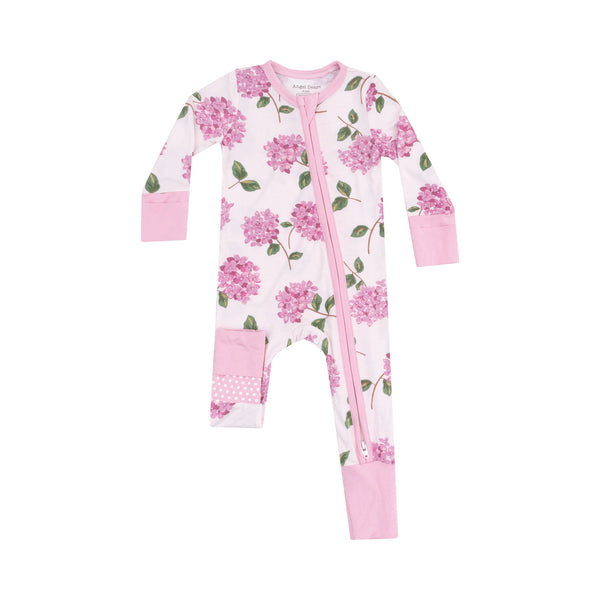 Bamboo Zipper Romper Hydrangeas