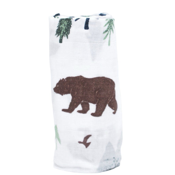Muslin Swaddle Blanket Yosemite (Brown Bear)