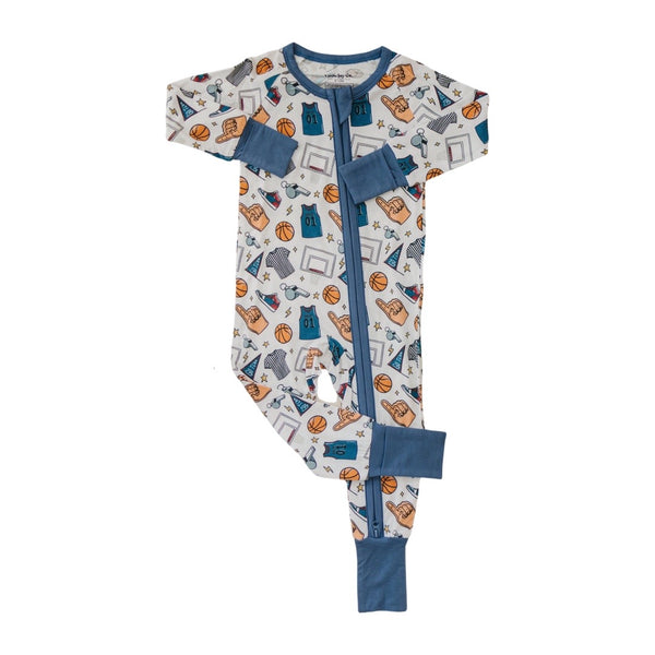 Swishes Come True Bamboo Zippy Romper - Basketball