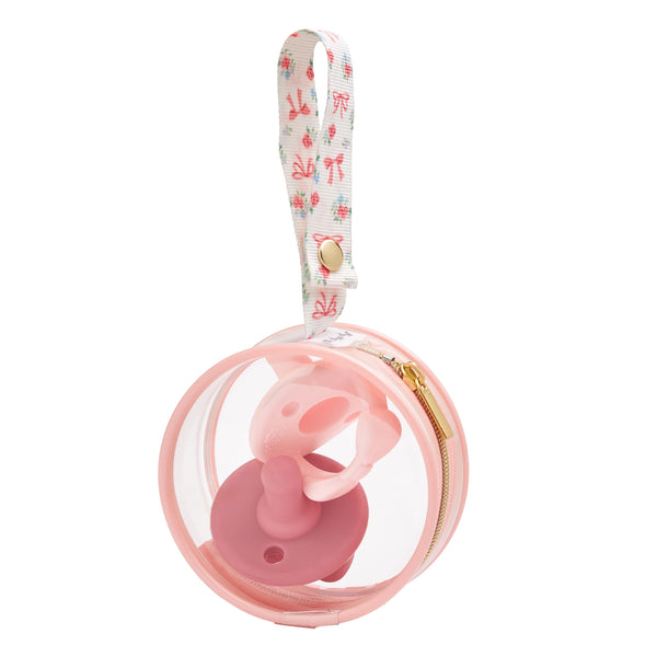 Clear Paci Pod - Ribbons and Roses