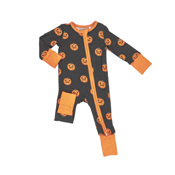 Bamboo Zipper Romper - Jack O Lantern (Halloween)