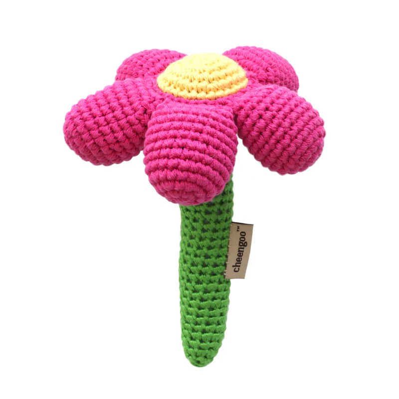 Magenta Flower Rattle