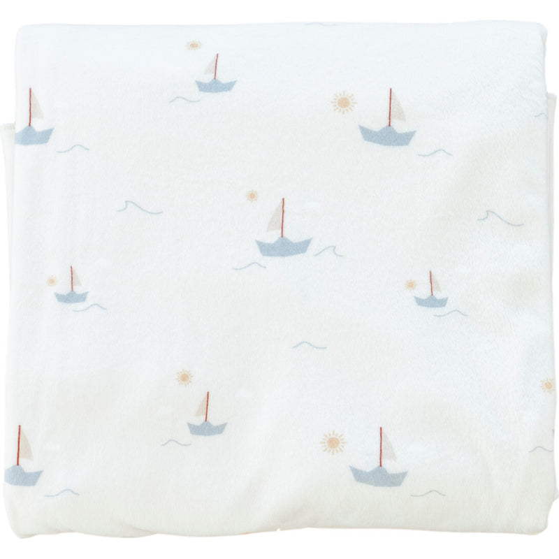 Minky Stretch Luxe Swaddle - Sail Boat