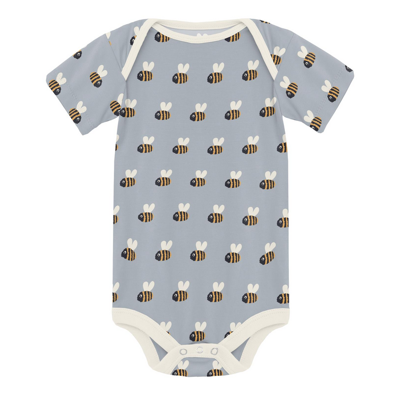 Short Sleeve One Piece - Pearl Blue Baby Bumblebee