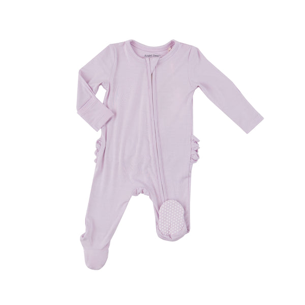 Bamboo Ruffle Back Footie - Orchid Hush
