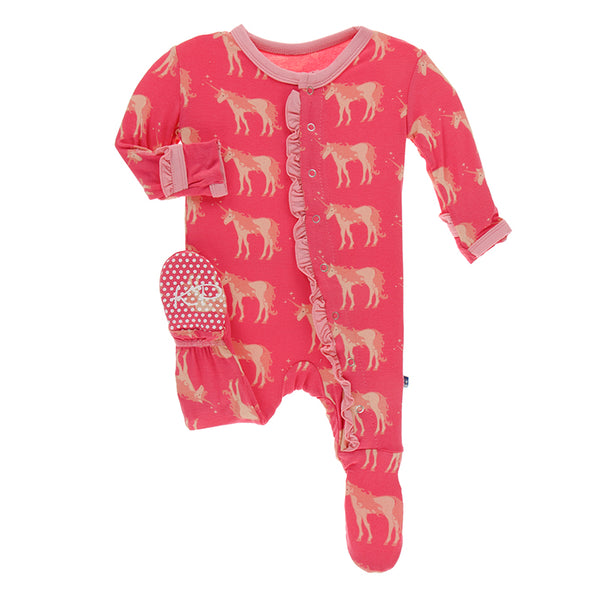 Ruffle Footie - Red Ginger Unicorns