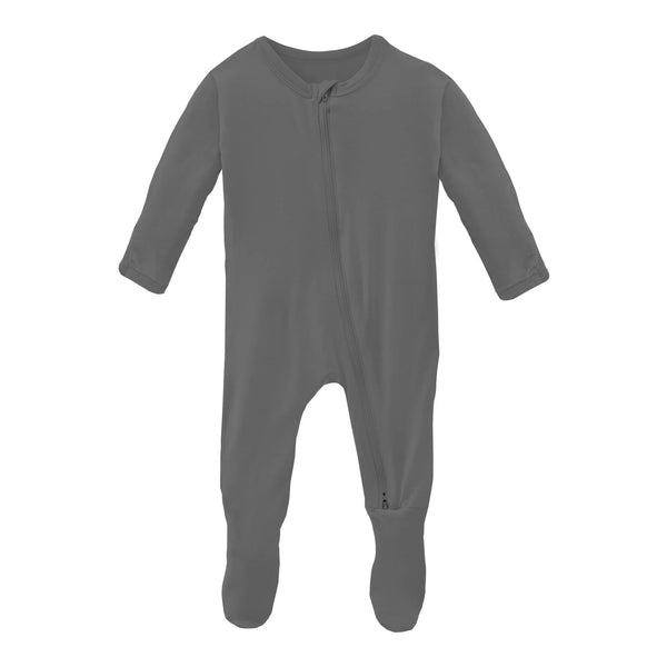 Zipper Footie - Pewter