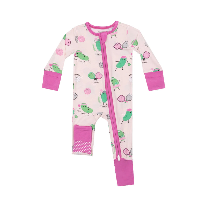 Bamboo Zip Romper - Pickleball Pink