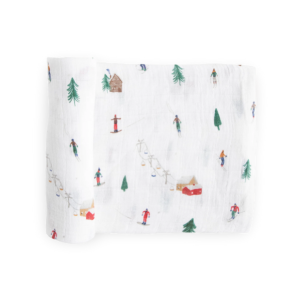 Muslin Swaddle Blanket - Powder Party