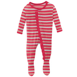 Ruffle Footie (Snaps) - Hopscotch Stripe