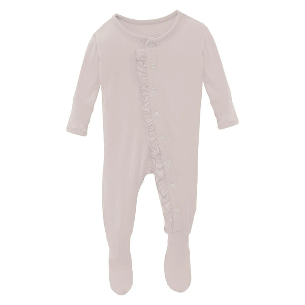 Bamboo Ruffle Footie - Latte (Peachy - Beige)