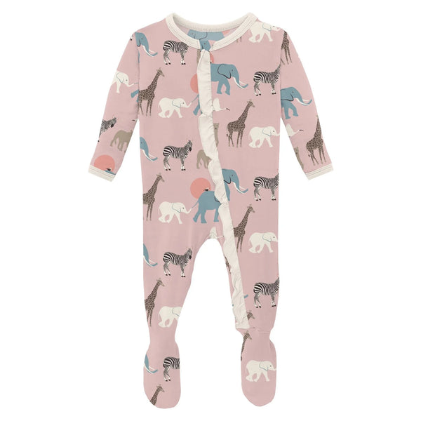 Ruffle Footie - Baby Rose Just So Animals