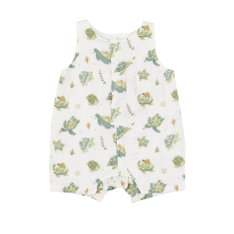 Muslin Shortie Romper - Sea Turtles