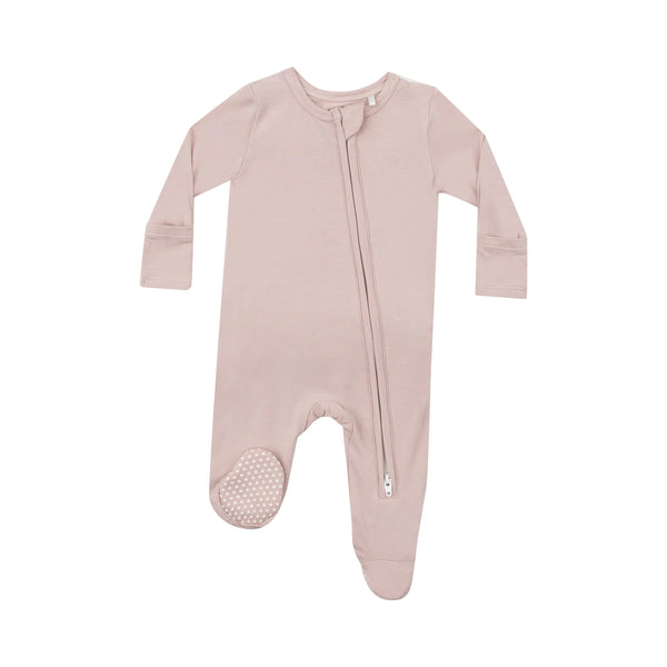 Bamboo Ruffle Back Footie - Sepia Rose