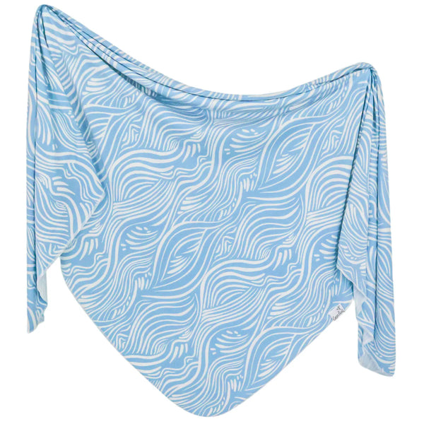 Knit Swaddle Blanket - Surf