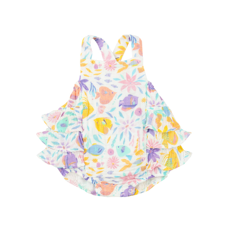 Ruffle Sunsuit - Tropical Fish