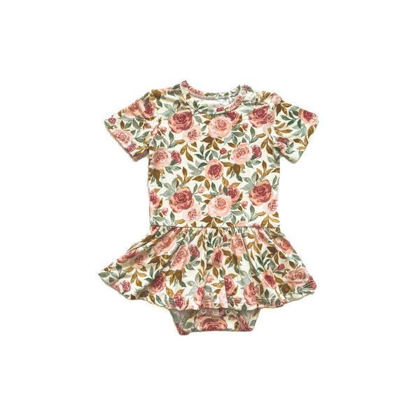 Twirl Skirt Bodysuit - Dusty Pink Floral