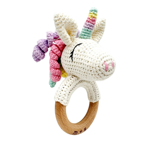 Unicorn Hand Crochet Rattle