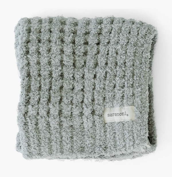 Waffle Knit Mini Blanket Elm