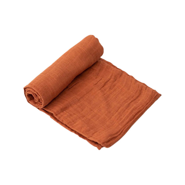 Muslin Swaddle Blanket - Rust