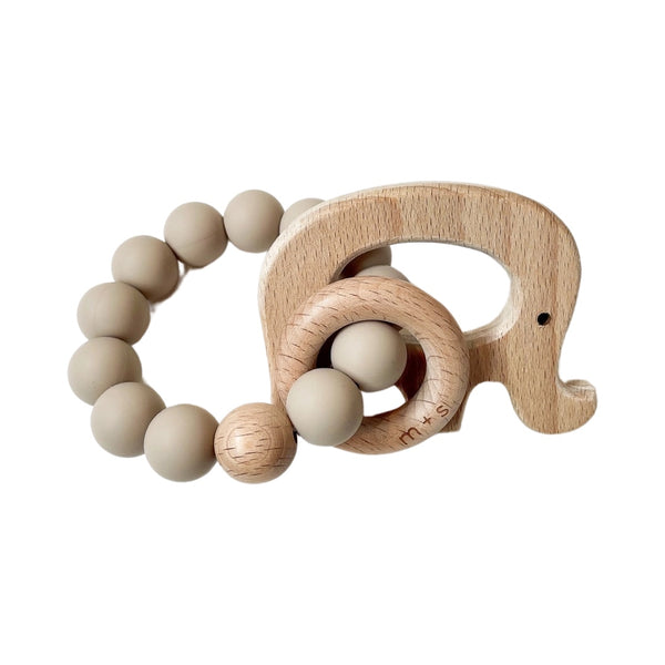 Elephant Teether - Taupe