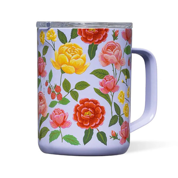 Corkcicle x Rifle Paper Coffee Mug - Purple Roses