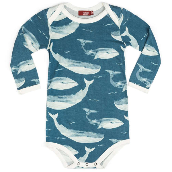 Long Sleeve One Piece - Blue Whale