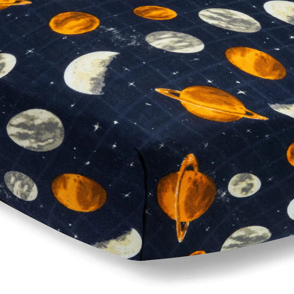 Planets Bamboo Muslin Crib Sheet