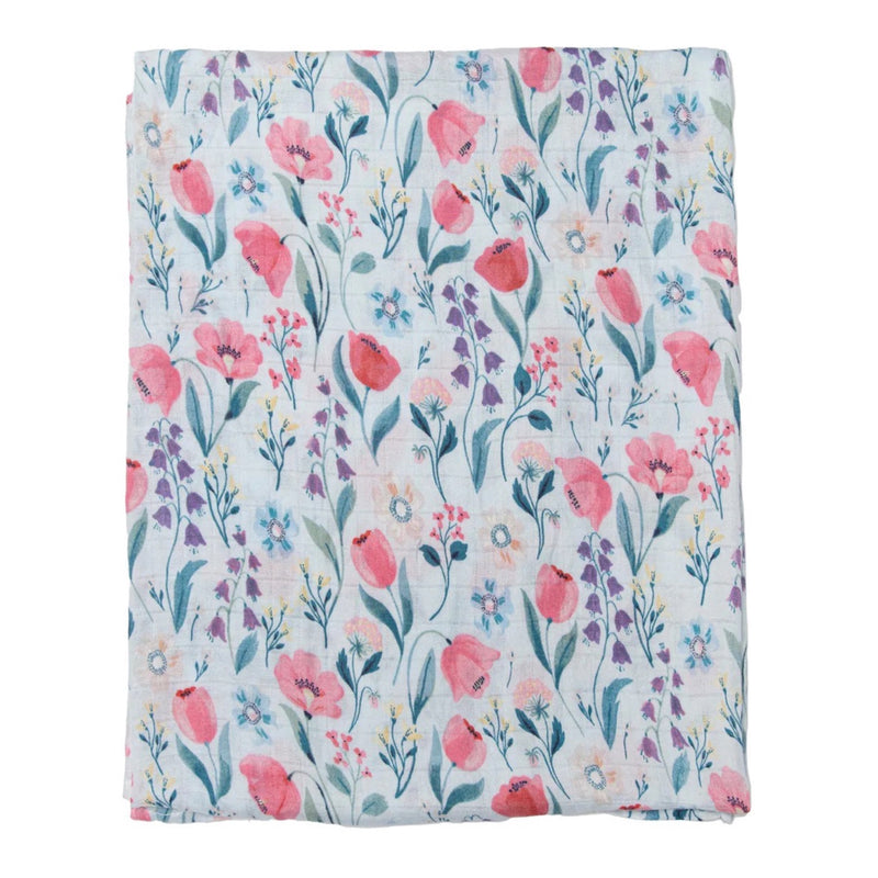 Muslin Swaddle Blanket - Bluebell Floral
