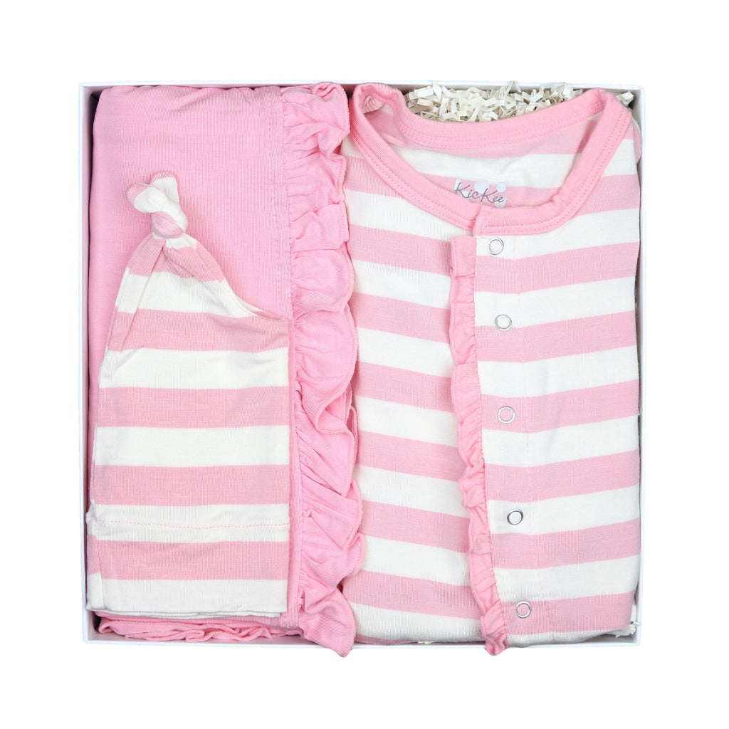 Kickee Pants onesie, bottoms & beanie - newborn