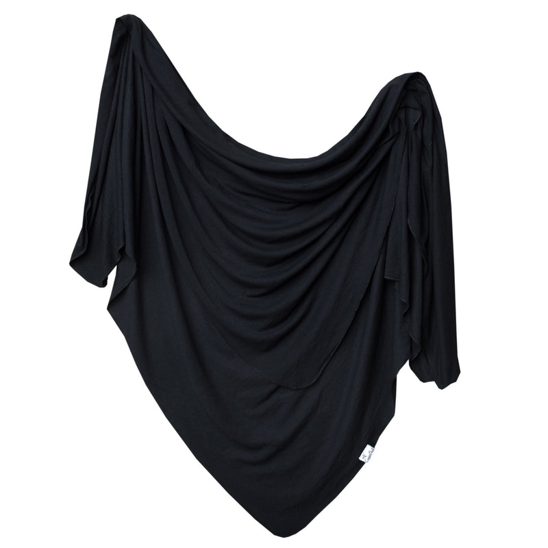 Knit Swaddle Blanket - Midnight Black