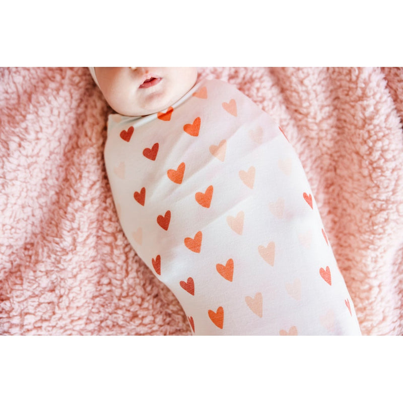 Knit Swaddle Blanket - Cupid (Hearts)