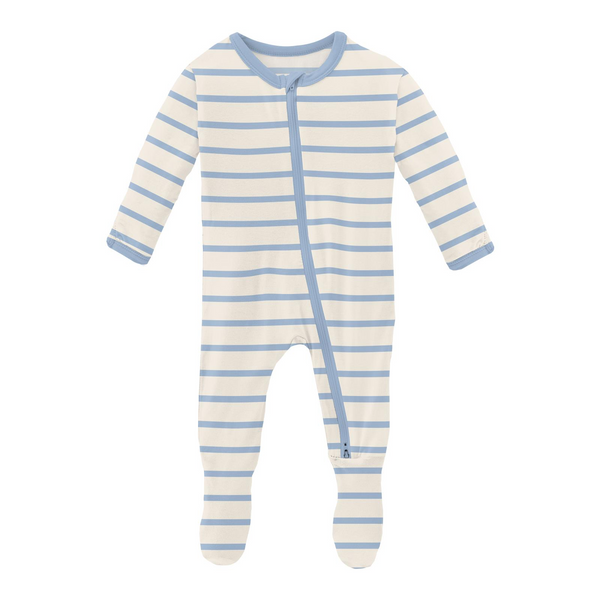 Zipper Footie - Pond Sweet Stripe