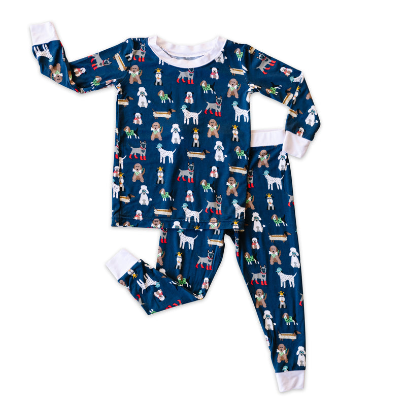 Little Sleepies Navy Puppy Love Bamboo Pajama Set