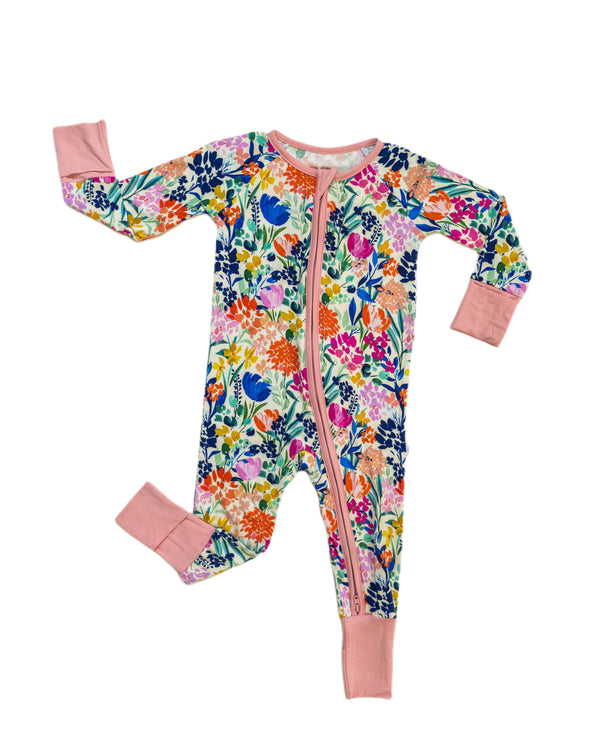 Little Sleepies Summer Garden Bamboo Zippy