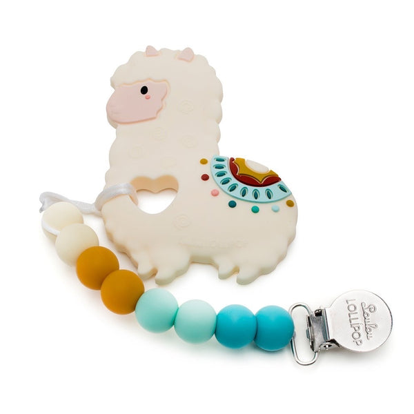 Llama Teether Pacifier Clip Set