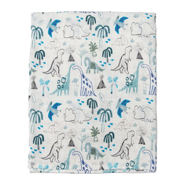 Muslin Swaddle Blanket - Dinosaurs