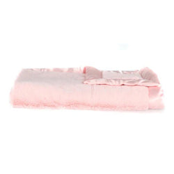 Satin Border Lush Mini Blanket - Light Pink