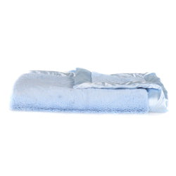 Satin Border Lush Mini Blanket - Light Blue