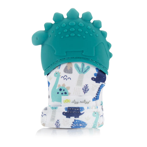 Teething Mitt - Teal Dino