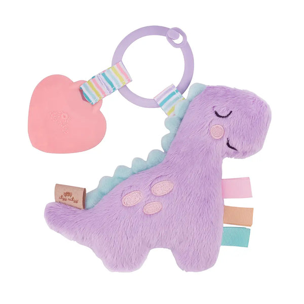 Itzy Pal Plush + Teether - Lilac Dino