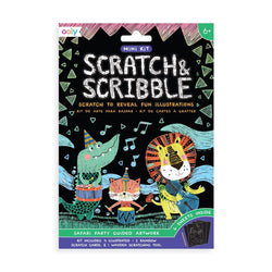 Ooly Safari Party Scratch & Scribble Mini Art Kit