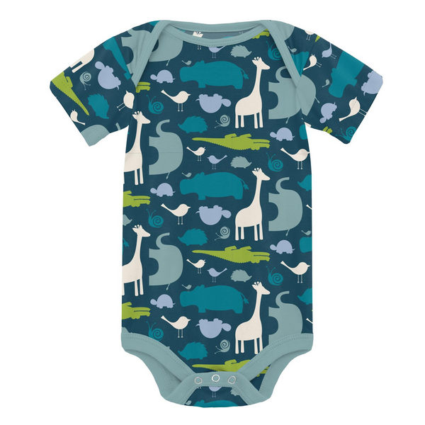 Short Sleeve One Piece - Multi-Animal (Jungle / Safari)