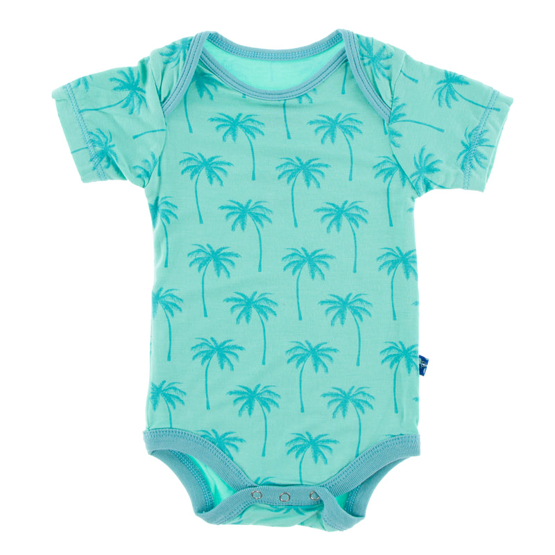 Short Sleeve One Piece - Glass Palm Trees